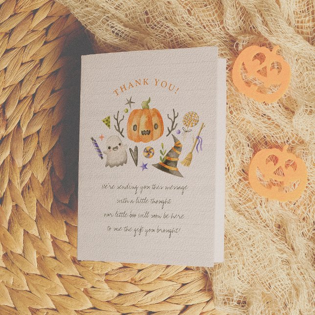 Little Boo Halloween Pumpkin Thank You Card (Creator Uploaded)