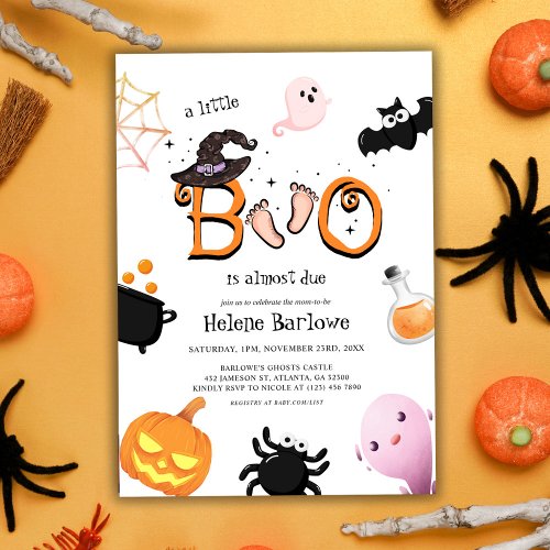 Little Boo Halloween Spooky Baby Shower  Invitation