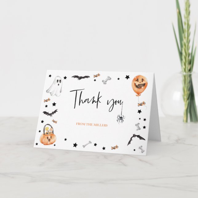 Little Boo Halloween Thank you Card (Front)