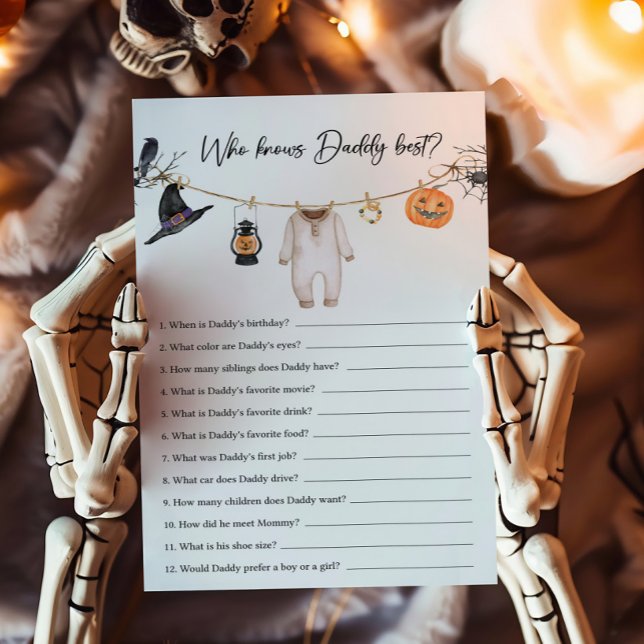 Little Boo Halloween Who knows Daddy Best Game (Halloween Baby Clothes Baby Shower Who knows Daddy Best Game)