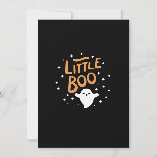 Little Boo Happy Halloween Vintage Classic Holiday Card (Front)