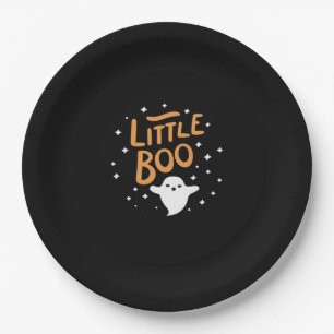 Little Boo, Happy Halloween Vintage Classic Paper Plates