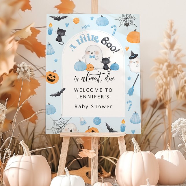 Little boo is almost Due baby shower blue welcome Foam Board (Creator Uploaded)