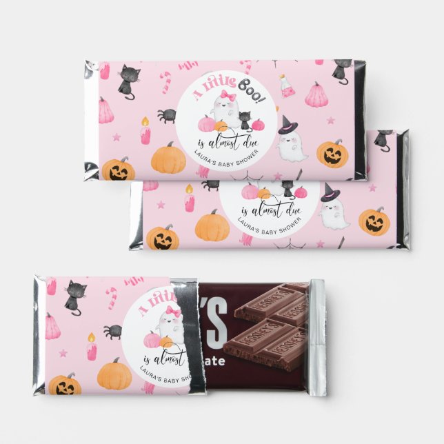 Little Boo is almost Due baby shower Hershey Bar Favors (Front)