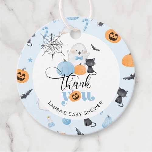 Little Boo is almost due baby shower thank you Favor Tags