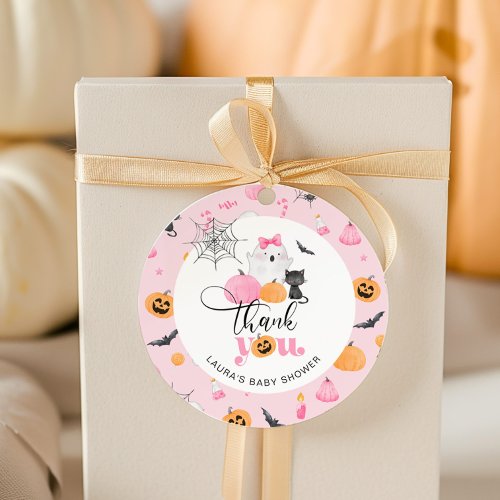 Little Boo is almost due baby shower thank you Favor Tags