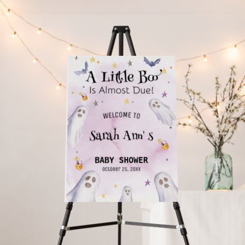 Little Boo Is Almost Due Baby Shower Welcome Sign