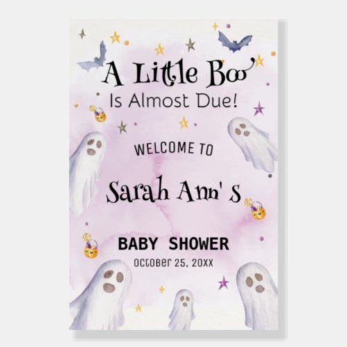Little Boo Is Almost Due Baby Shower Welcome Sign