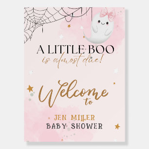 Little boo is almost due baby shower Welcome sign