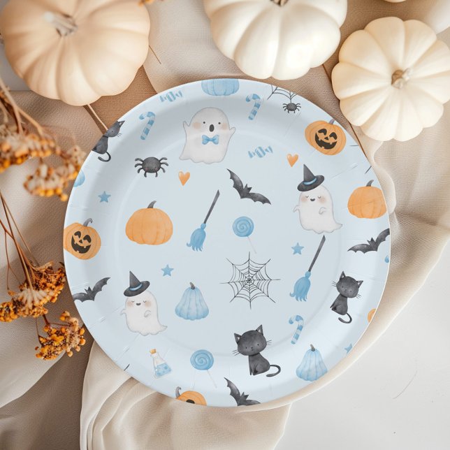 Little Boo is almost due blue baby shower Paper Plates (Creator Uploaded)