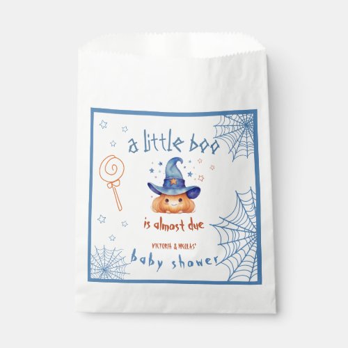 Little boo is Almost Due Boy Shower  Favor Bag