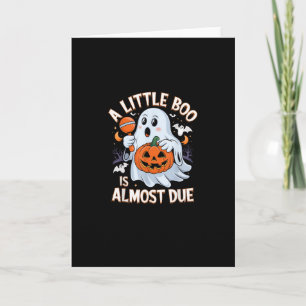 Little Boo Is Almost Due Cute Halloween Pregnancy  Card