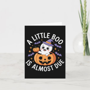 Little Boo Is Almost Due Cute Halloween Pregnancy Card