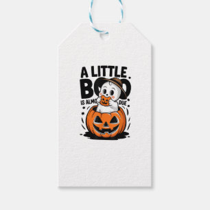 Little Boo Is Almost Due Cute Halloween Pregnancy Gift Tags