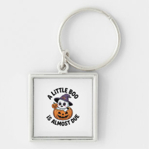 Little Boo Is Almost Due Cute Halloween Pregnancy Keychain