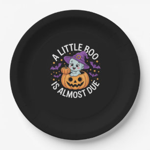 Little Boo Is Almost Due Cute Halloween Pregnancy Paper Plates