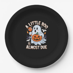 Little Boo Is Almost Due Cute Halloween Pregnancy Paper Plates