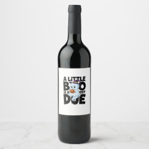 Little Boo Is Almost Due Cute Halloween Pregnancy Wine Label