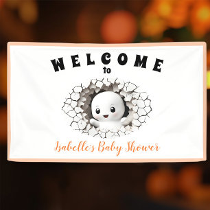 Little Boo Is Almost Due Ghost Baby Shower Banner