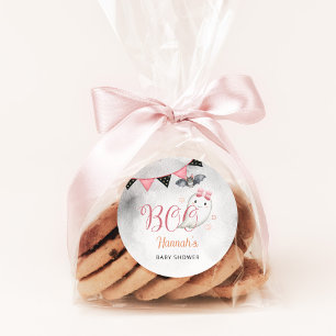 Little Boo is Almost Due Girl Baby Shower Favor Classic Round Sticker