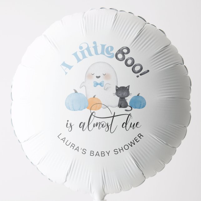Little Boo is almost due Halloween baby shower Balloon (Front)