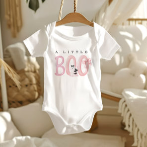 Little Boo is almost due Halloween Baby Shower Bodysuit
