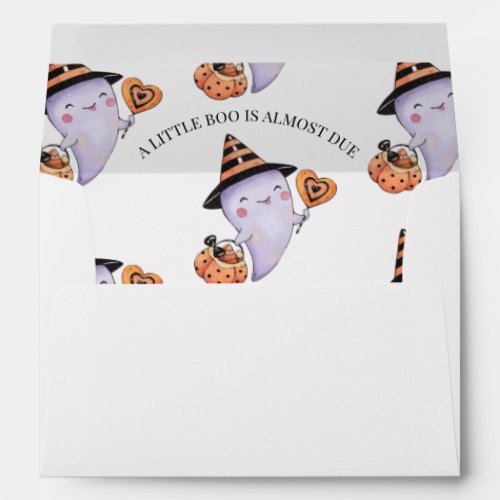 Little Boo is Almost Due Halloween Baby Shower  Envelope