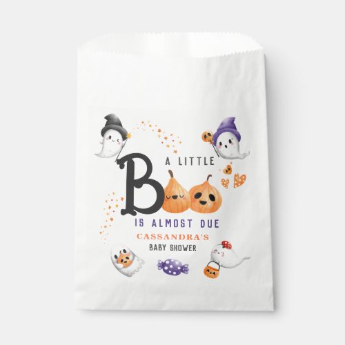Little Boo Is Almost Due Halloween Baby Shower Favor Bag