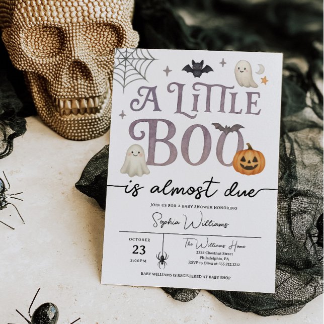 Little Boo is Almost Due Halloween Baby Shower Invitation (Creator Uploaded)
