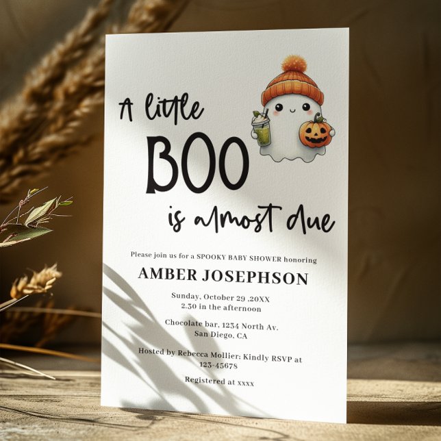 Little Boo is Almost Due Halloween  Baby Shower Invitation (Creator Uploaded)