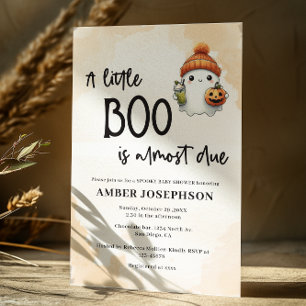 Little Boo is Almost Due Halloween Baby Shower Invitation