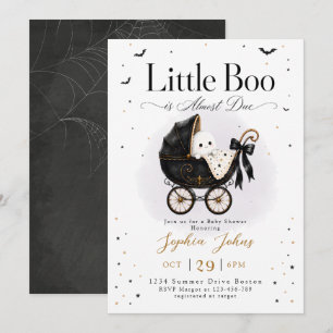 Little Boo is Almost Due Halloween Baby Shower  Invitation