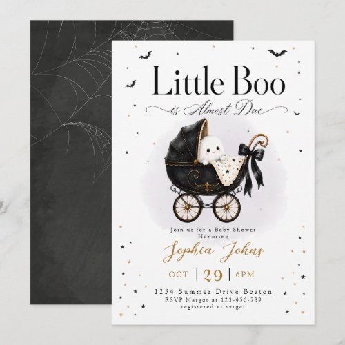 Little Boo is Almost Due Halloween Baby Shower Invitation