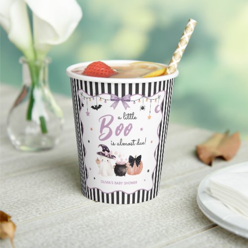 Little Boo is Almost Due Halloween Baby Shower Paper Cups