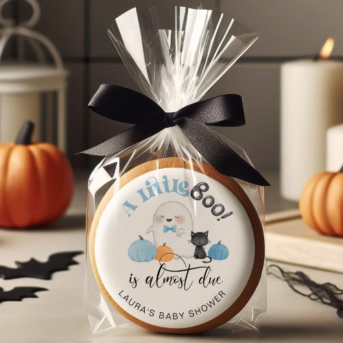 Little Boo is almost due Halloween baby shower Sugar Cookie