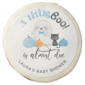 Little Boo is almost due Halloween baby shower Sugar Cookie (Front)