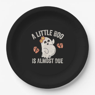 Little Boo Is Almost Due Halloween Pregnancy Annou Paper Plates