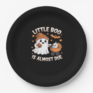Little Boo Is Almost Due - Halloween Pregnancy Rev Paper Plates