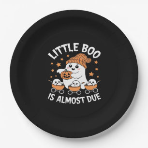 Little Boo Is Almost Due - Halloween Pregnancy Rev Paper Plates