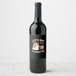 Little Boo Is Almost Due - Halloween Pregnancy Rev Wine Label