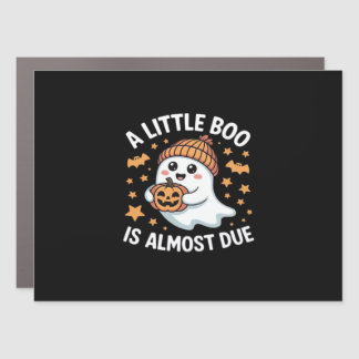 Little Boo Is Almost Due Halloween Pregnancy Revea Car Magnet