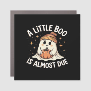 Little Boo Is Almost Due Halloween Pregnancy Revea Car Magnet