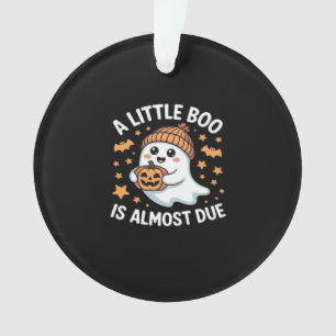 Little Boo Is Almost Due Halloween Pregnancy Revea Ornament
