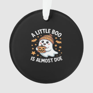 Little Boo Is Almost Due Halloween Pregnancy Revea Ornament