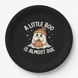 Little Boo Is Almost Due Halloween Pregnancy Revea Paper Plates