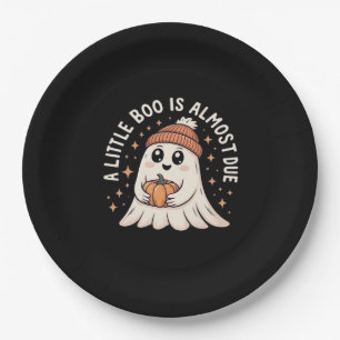 Little Boo Is Almost Due Halloween Pregnancy Revea Paper Plates