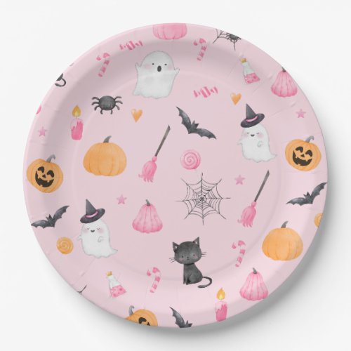 Little Boo is almost due pink baby shower Paper Plates