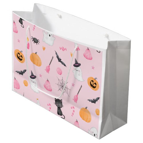 Little Boo is almost due pink halloween Large Gift Bag