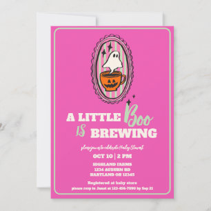 Little Boo Is Brewing Brunch Baby Shower Invitation
