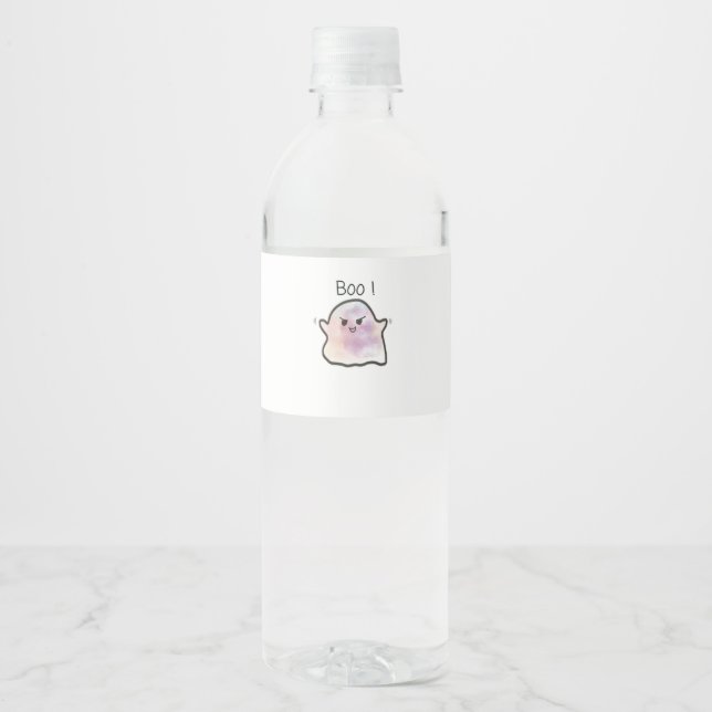 Little Boo Is Cheeky Funny Meme Water Bottle Label (Front)